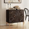 JIONJOY 3-Drawer Black & Gold Nightstand with Wood Grain Detail for Bedroom Decor - 3 of 4