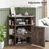 Corner Cabinet, Corner Storage Shelf with USB Ports, Wooden 6-Cubby Bookshelf - 4 of 4