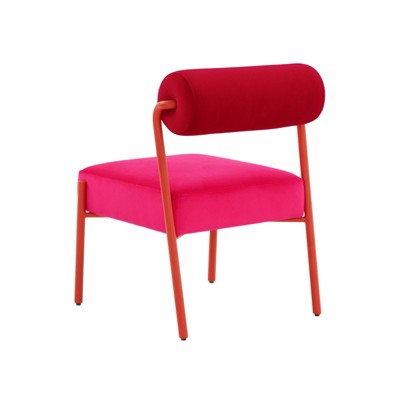 Jolene Hot Pink Velvet and Pine Accent Chair