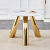 Maggift Patio End Tables, Modern Marble-Style Round Dining Table, Round White Dining Table for 4 for Dining Room, Office, Lounge, White, 42"*42"*29.5 - 2 of 4