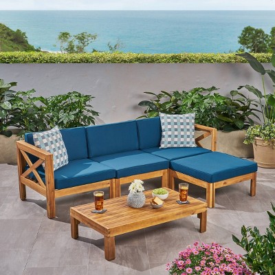 Alcove 5pc Acacia Wood Sofa Conversation Set - Christopher Knight Home