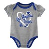 MLB Los Angeles Dodgers Infant Girls' 3pk White Bodysuit - 3 of 4