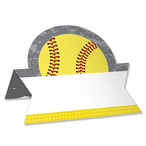 Big Dot of Happiness Grand Slam - Fastpitch Softball - Birthday Party or Baby Shower Tent Buffet Card - Table Setting Name Place Cards - Set of 24 - 1 of 4