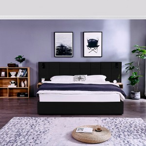 GDFStudio Kennedy Velvet Upholstered Bedroom Furniture Set with Two Floating Nightstands, Headboard - 1 of 4