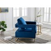 Carolina Living Adadon Velvet Upholstered Armchair - Navy Blue - 3 of 4