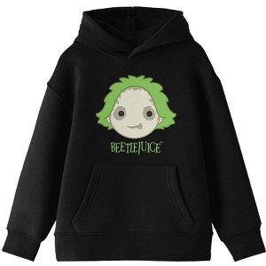 Beetlejuice Chibi Head Youth Boys Black Hoodie - 1 of 1