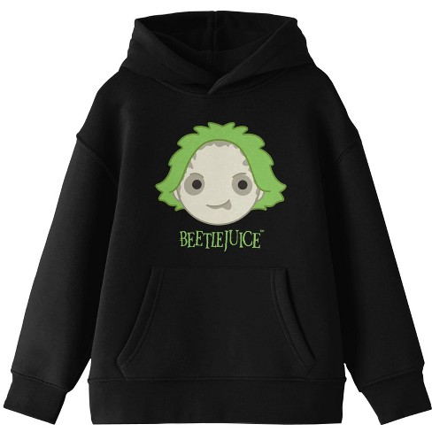 Beetlejuice Chibi Head Youth Boys Black Hoodie - image 1 of 1