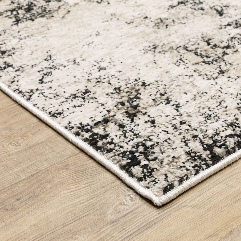 Nirvan Distressed Abstract Indoor Area Rug Ivory/Gray - Captiv8e Designs, 3 of 11