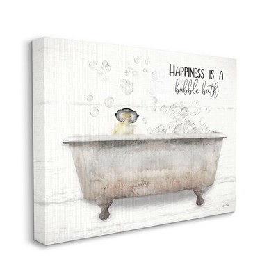 Stupell Industries Happiness is a Bubble Bath Quote Bathroom Tub Chick