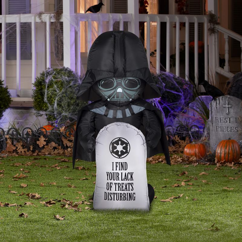 Star Wars Airblown Inflatable Stylized Darth Vader w/Tombstone Star Wars, 3.5 ft Tall, Multicolored, 2 of 7