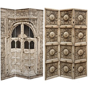 6" Double Sided Stone Doorway Canvas Room Divider Gray - Oriental Furniture: High Resolution Print, No Assembly, Adjustable Panels - 1 of 4