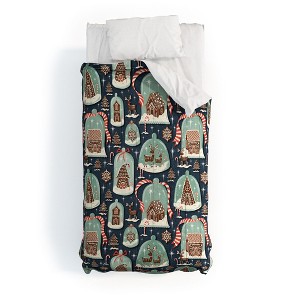 Heather Dutton Gingerbread Village Blue Comforter + Pillow Sham(s) - Deny Designs - 1 of 3
