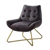 31" Dhalsim Accent Chair Antique BlackTop Grain Leather - Acme Furniture: No Assembly, Spot Clean, Wood Frame, Armless Design - 3 of 4