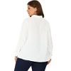 Agnes Orinda Women's Plus Size Swiss Dots Button Down Collar Long Sleeve Shirts - 4 of 4