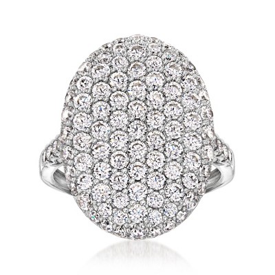Ross-Simons 2.40 ct. t.w. Pave CZ Oval Ring in Sterling Silver
