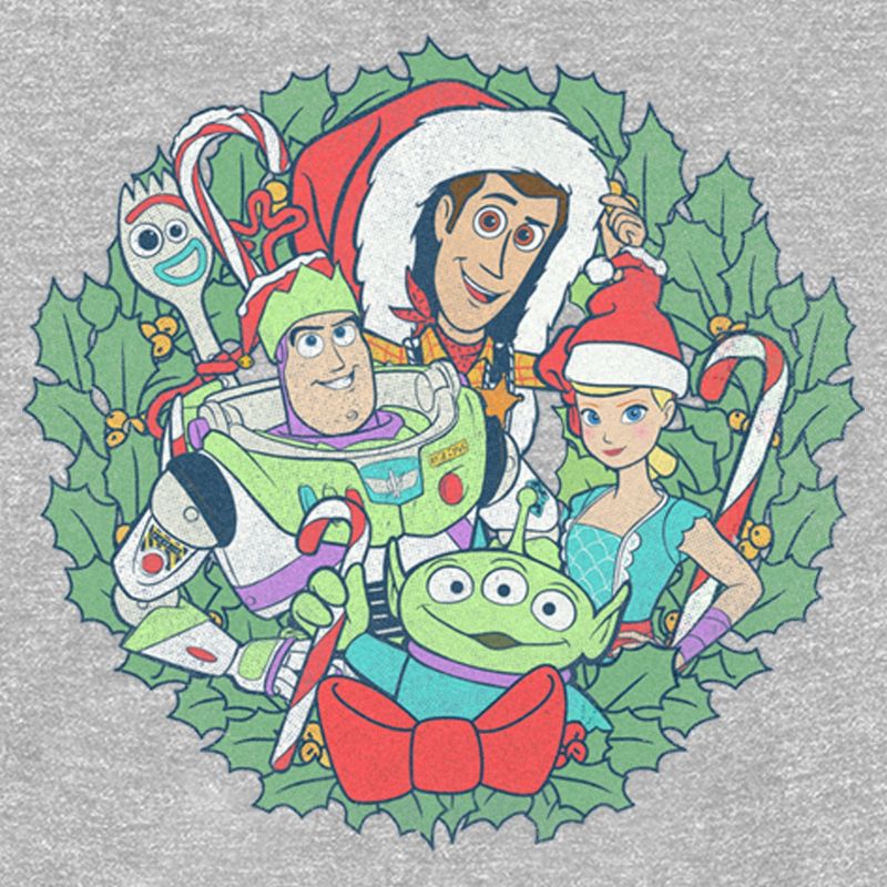 Women's Toy Story Christmas Wreath Characters T-Shirt, 2 of 4