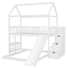 Whisen Twin Over Full Bunk Bed with Slide, House Bed with Slide - 4 of 4