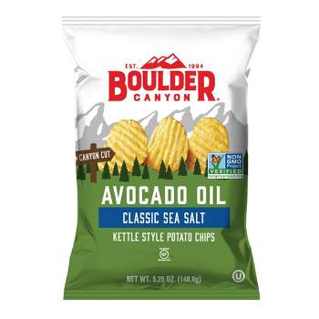 Boulder Kettle Cooked Avocado Oil Canyon Cut Sea Salt Potato Chips - 5.25oz