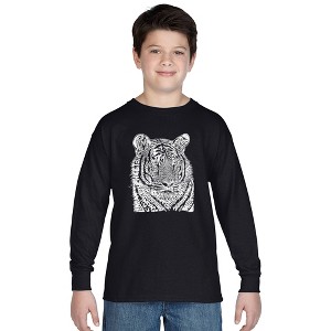 LA Pop Art Boy's Word Art Long Sleeve - Big Cats - 1 of 4