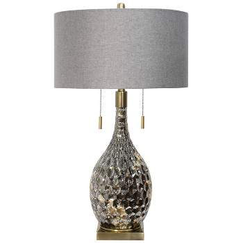 Lydney Jane Seymour Branded Metal and Glass Table Lamp - StyleCraft