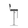 Set of 2 Adjustable Counter Height Square Tufted Barstool Black - CorLiving: Swivel, Faux Leather, Metal Frame - 4 of 4