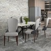 LeisureMod Leather Dining Chair Kitchen Room Side Chairs with Rubberwood Legs Havana Series - 3 of 4
