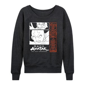 Women's - Avatar: The Last Airbender - Katara and Aang Grid Lightweight French Terry Slouchy - 1 of 4