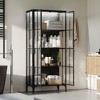 FUFU&GAGA FUFU&GAGA70.9“H Bookshelf Bookcase Display Curio Cabinet Pantry Tempered Glass Showcase Cabinet for Living Room Metal, Wood & LED - 2 of 4