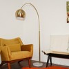 Oasis Long Arm Gold Brass Adjustable Floor Lamp with Round White Marble Base - 3 of 4