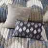 Sapphtopaz Bedding Comforter Set Cotton V-Print and Solid Color Reversible Quilt Set 3 Piece 1 Quilt, 2 Pillow Shams - 3 of 4