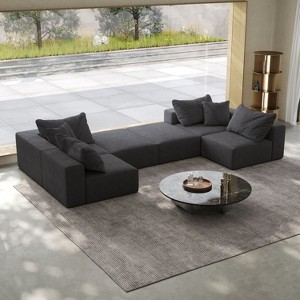 NicBex Couches for Living Room 162" Cloud Sofa Sectional Sofa Couch Set L Shaped Free Combination Sofa Couch With 6 Pillows - 1 of 4