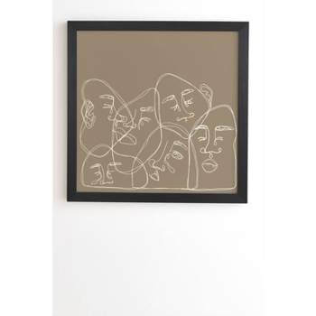 Simone Cotton Unrequited Love Framed Wall Canvas Black/Brown - Deny Designs