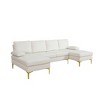 AndMakers 99.5 in. W Square Arm 3-piece Flannel Transitional U Shaped Sectional Sofa - 4 of 4