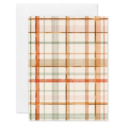 10ct Blank Fall Cards Pack Plaid