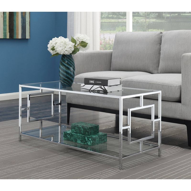 Town Square Chrome Coffee Table with Shelf - Breighton Home, 4 of 9