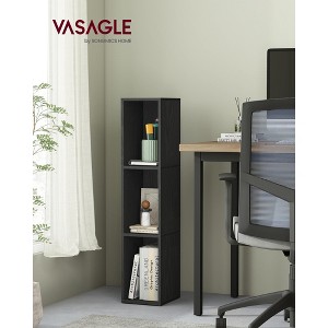 3-Tier Cube Bookcase, Open Shelf Organizer for Living Room/Office, Space-Saving Corner Design, Tool-Free Assembly, Black - 1 of 4