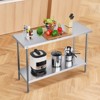 VEVOR Stainless Steel Prep Table, 24 x 60 x 34 Inch, 840 lbs Load Capacity, Heavy Duty Metal Worktable with 3 Adjustable Height Levels - 2 of 4