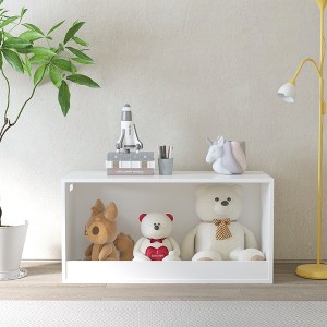 VYNXARIA Open Toy Storage Box for Kids, White Wooden Organizer Bin for Plush Toys, Books, Nursery or Playroom Use - 1 of 4