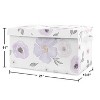 Sweet Jojo Designs Girl Fabric Storage Toy Bin Watercolor Floral Purple Pink and Grey - 3 of 4