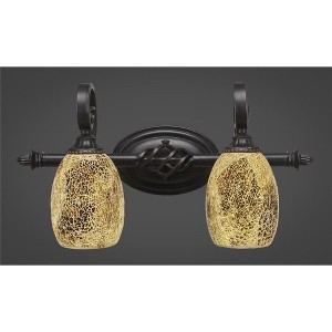 Toltec Lighting Elegante 2 - Light Vanity in  Dark Granite with 5" Gold Fusion Shade - 1 of 1