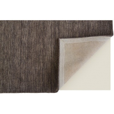 Charcoal Gray Hand-Loomed Wool Runner Rug 2'6" x 8'