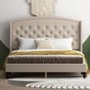 Bed Frame with Headboard – Upholstered Velvet Platform Bed, Rivet Button Tufted, Heavy Duty, No Box Spring - 4 of 4