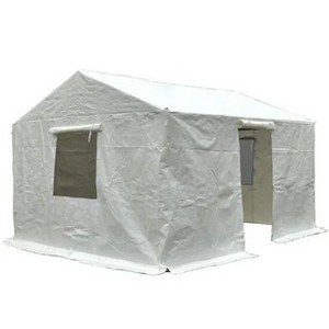 DOMETOUR 12'x14' Waterproof Hardtop Gazebo Cover with Sidewalls & Mesh Windows, All-Season Outdoor Enclosure, White - 1 of 4