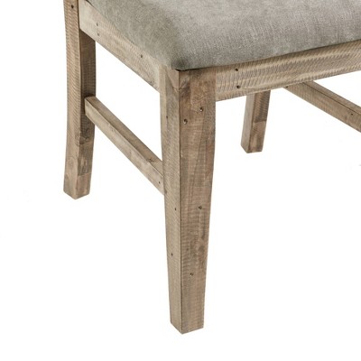 Oliver Rustic Linen & Weathered Wood Side Chair Set, Gray