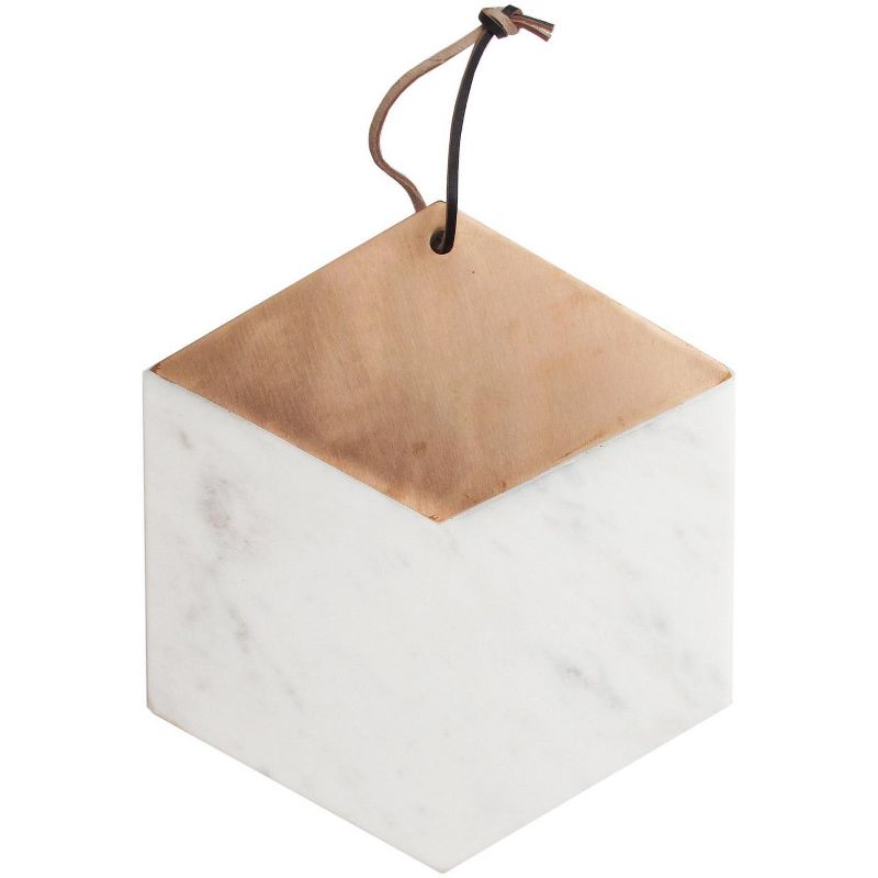 American Atelier Marble & Copper Hexagon Cutting Board and Serving Tray - 11 Inch, 2 of 6