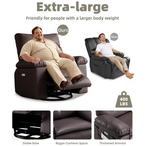 Oversized Rocker Recliner for Adults, Massage and Heating, Rocking Chair with 1.5X Sponge Comfort Arm and Back, PU Leather Manual Recliner Chair - 1 of 4
