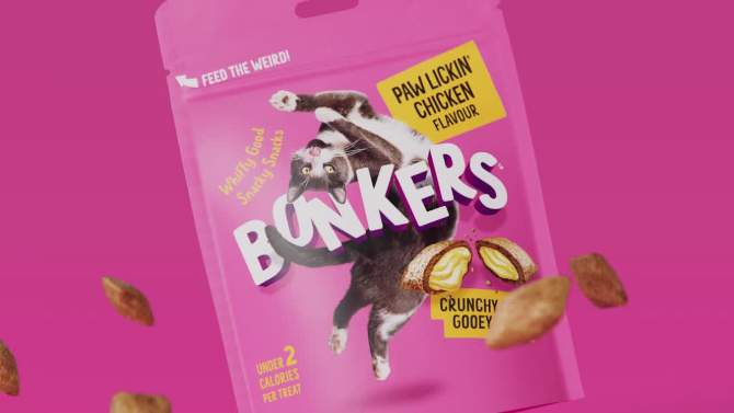 Bonkers Adult Crunchy and Soft Cat Treats Paw Lickin Chicken Flavor - 3oz, 5 of 6, play video