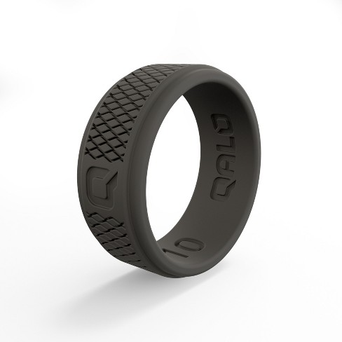 Qalo Men's Crosshatch Q2X Ring Size 12 - Dark Gray
