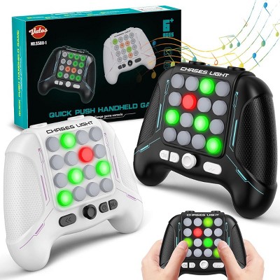 Vatos 2-Piece Quick Push Fidget Game, Black and White, 5 Gameplay Modes