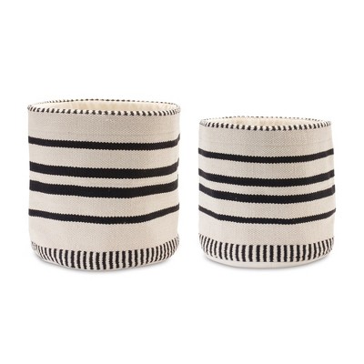 Melrose Striped Cotton Basket (Set of 2)